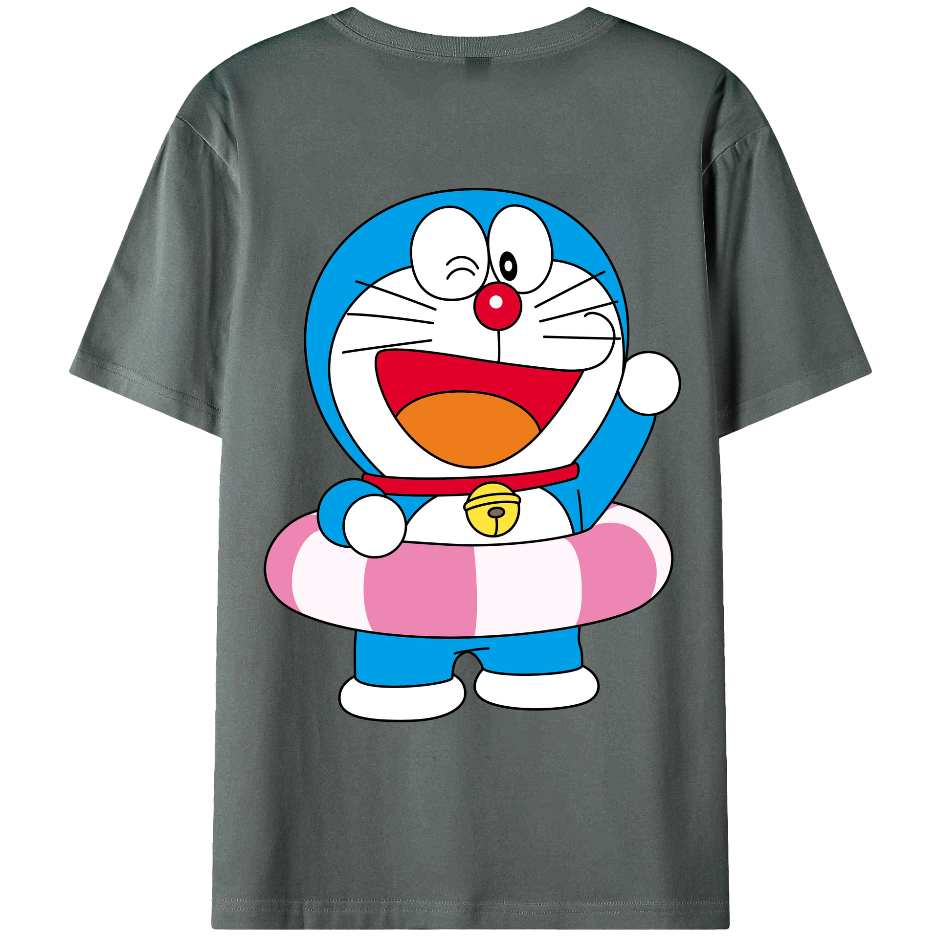 （画像用） ドラえもん Doraemon 綿100％ メンズ半袖Tシャツ（バックプリント） 通気性
